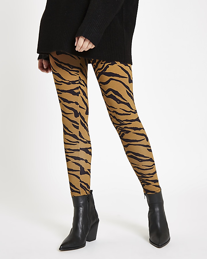 Brown tiger print leggings