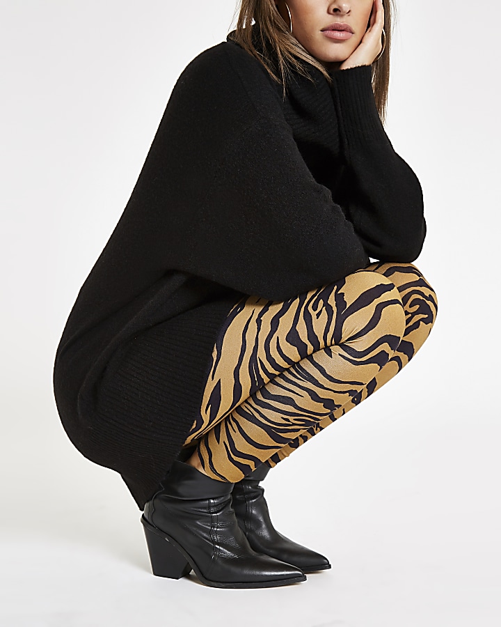 Brown tiger print leggings