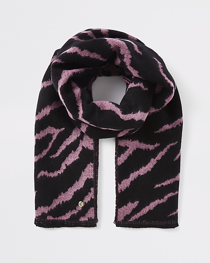 Pink zebra print scarf