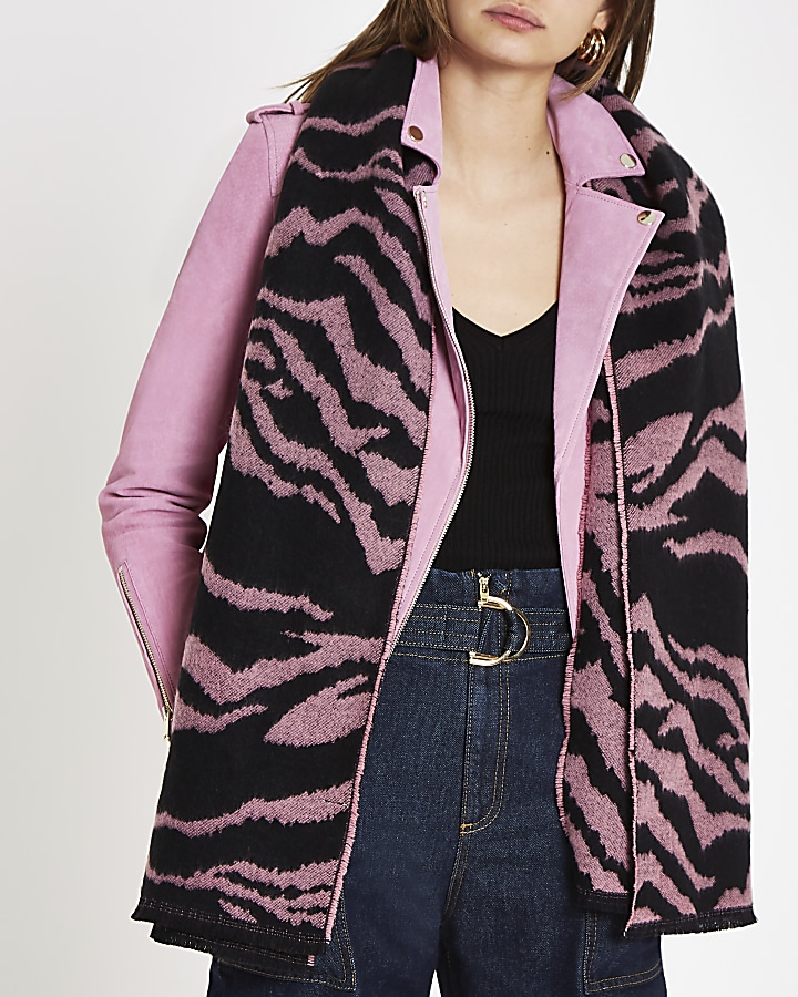Pink zebra print scarf