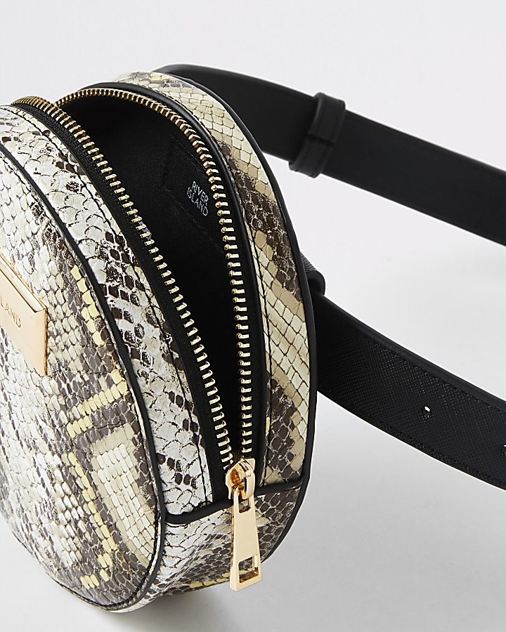 Black snake circle belt bag