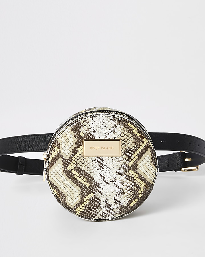 Black snake circle belt bag