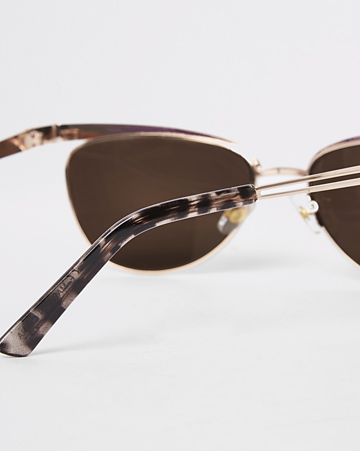 Gold slim revo lens sunglasses