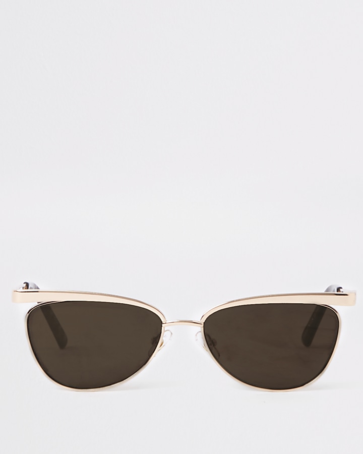 Gold slim revo lens sunglasses