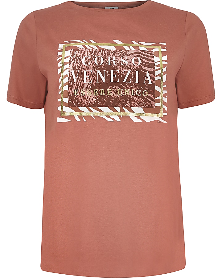 Red ‘Corso Venezia’ print T-shirt