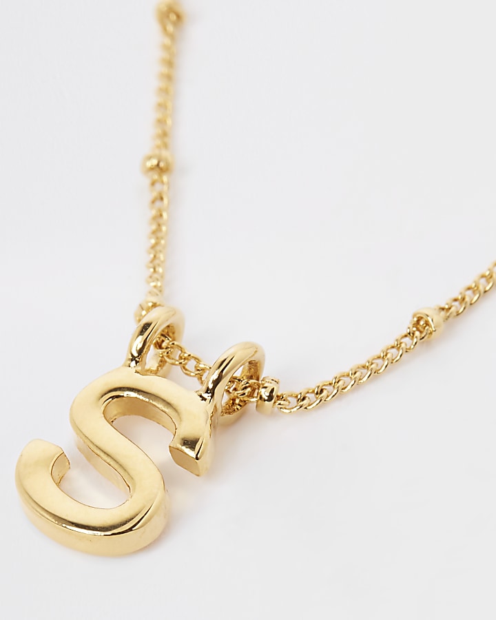Gold plated ‘S’ initial necklace
