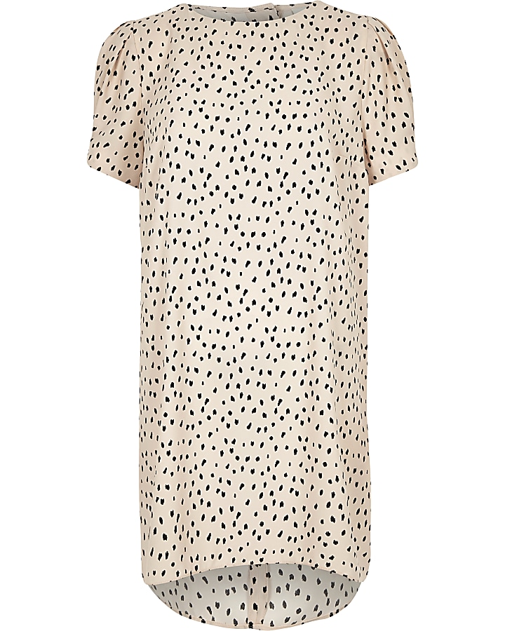 White leopard print swing dress