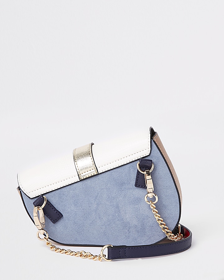Light blue chain front saddle belt bag