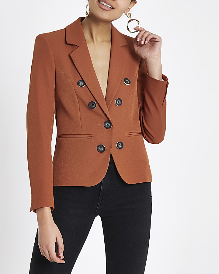 Copper button front blazer