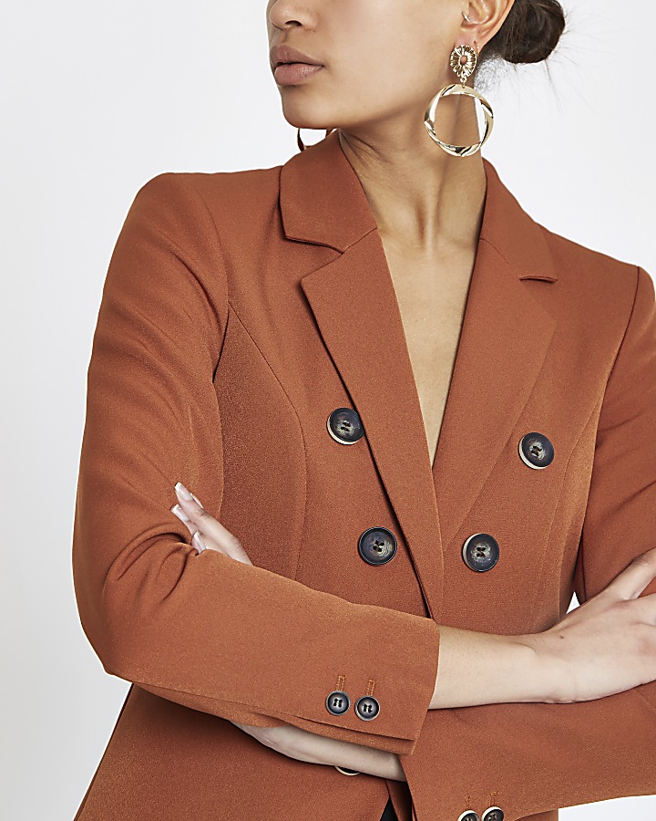 Copper button front blazer