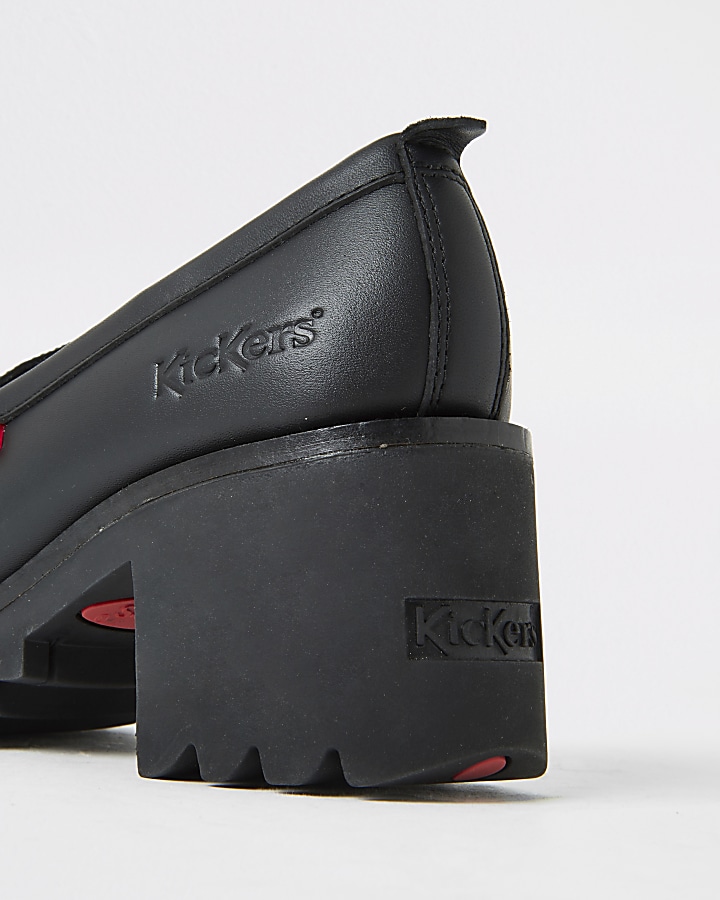 Kickers black Klio chunky heel loafers
