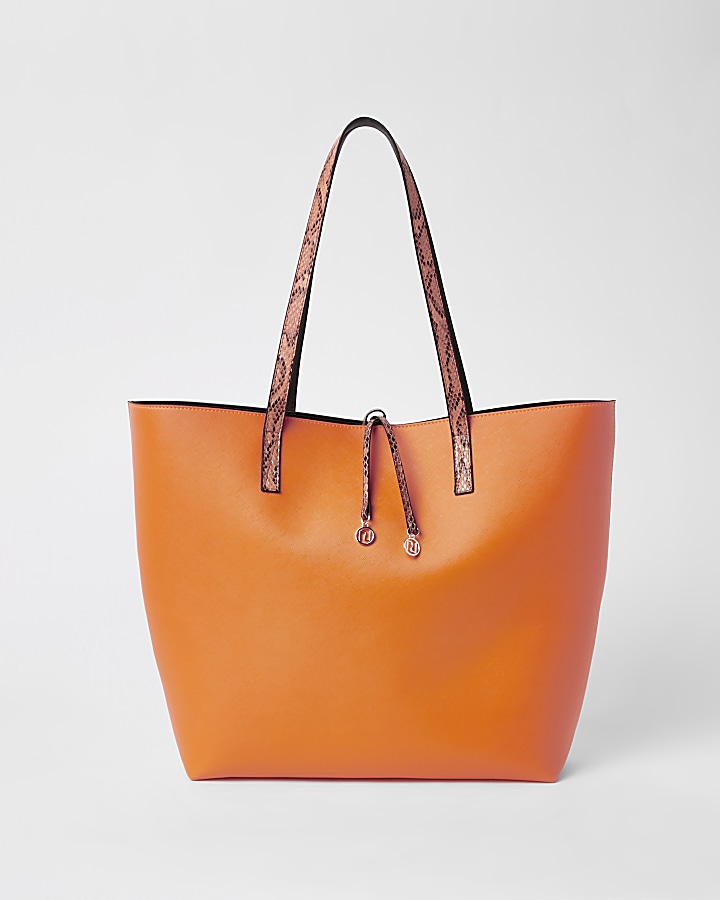 Neon orange beach bag