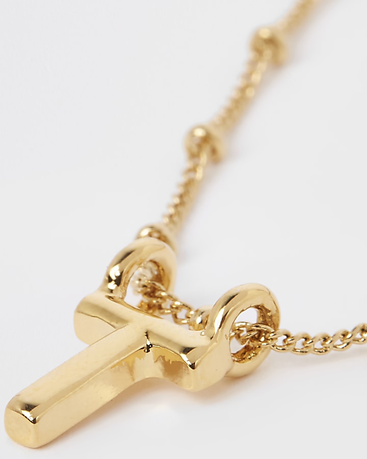 Gold plated ‘T’ initial necklace