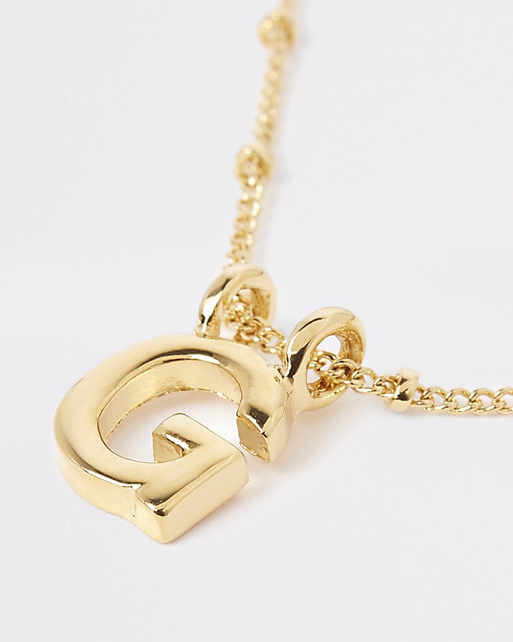 Gold plated ‘G’ initial necklace
