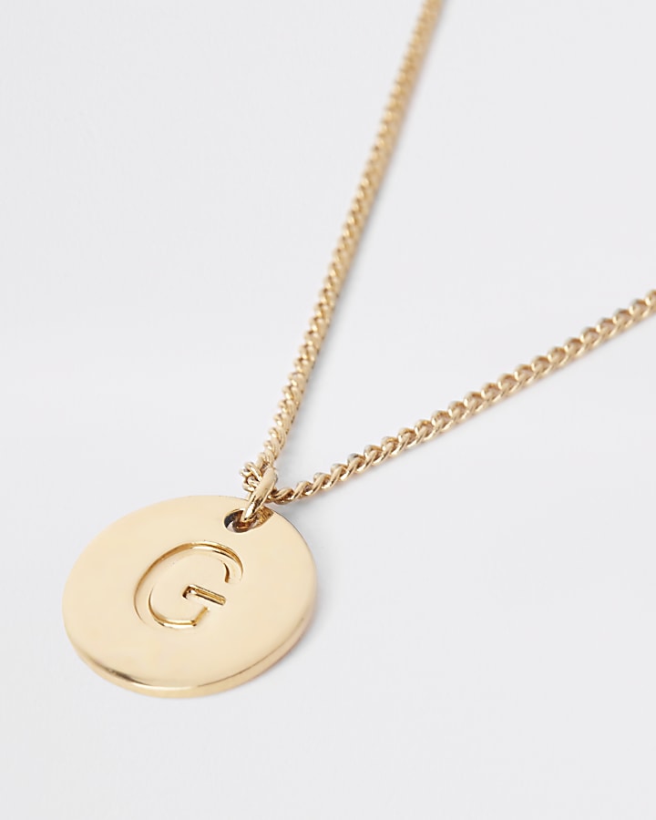 Gold plated ‘G’ engraved necklace