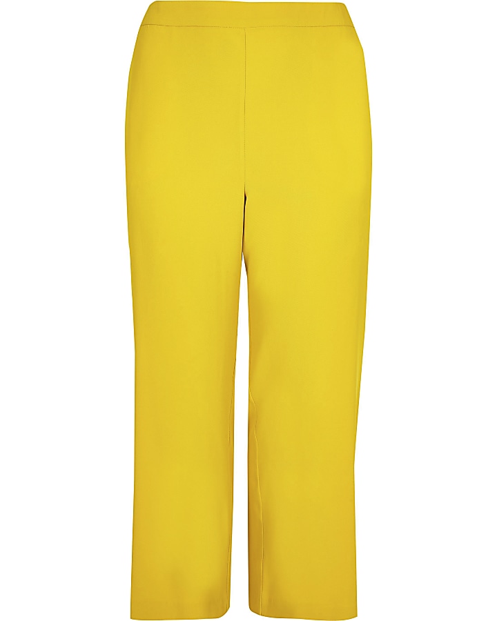 Plus yellow wide leg trousers