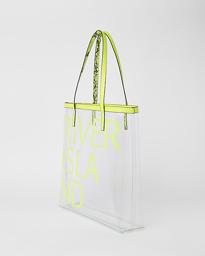 Neon green perspex RI beach bag