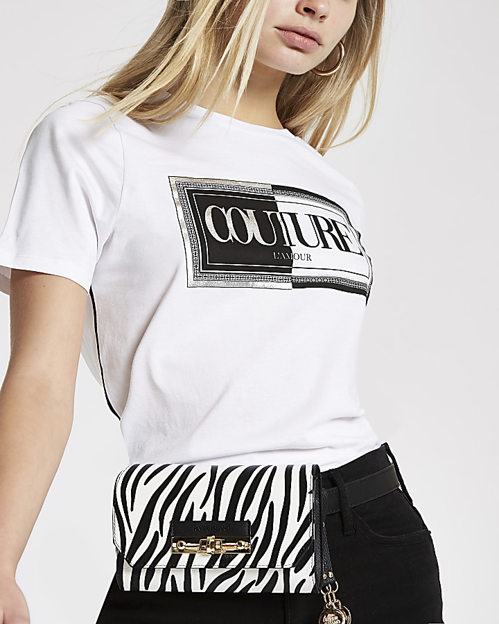 White ‘Couture’ flock print T-shirt