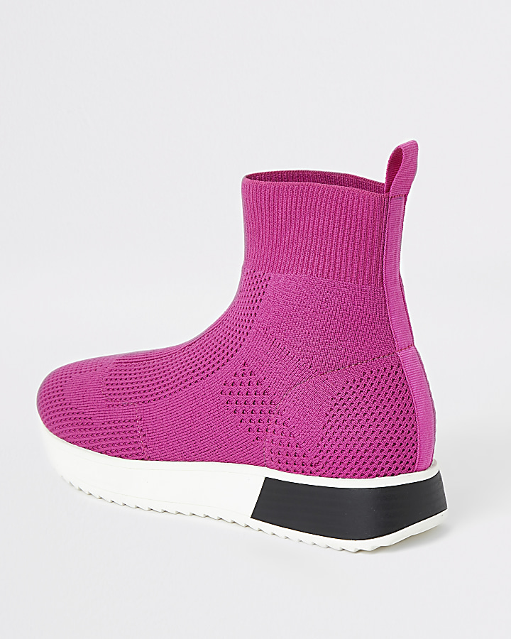 Pink sock runner trainers