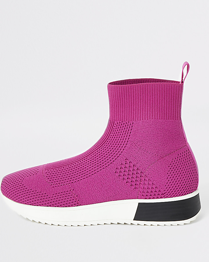 Pink sock runner trainers