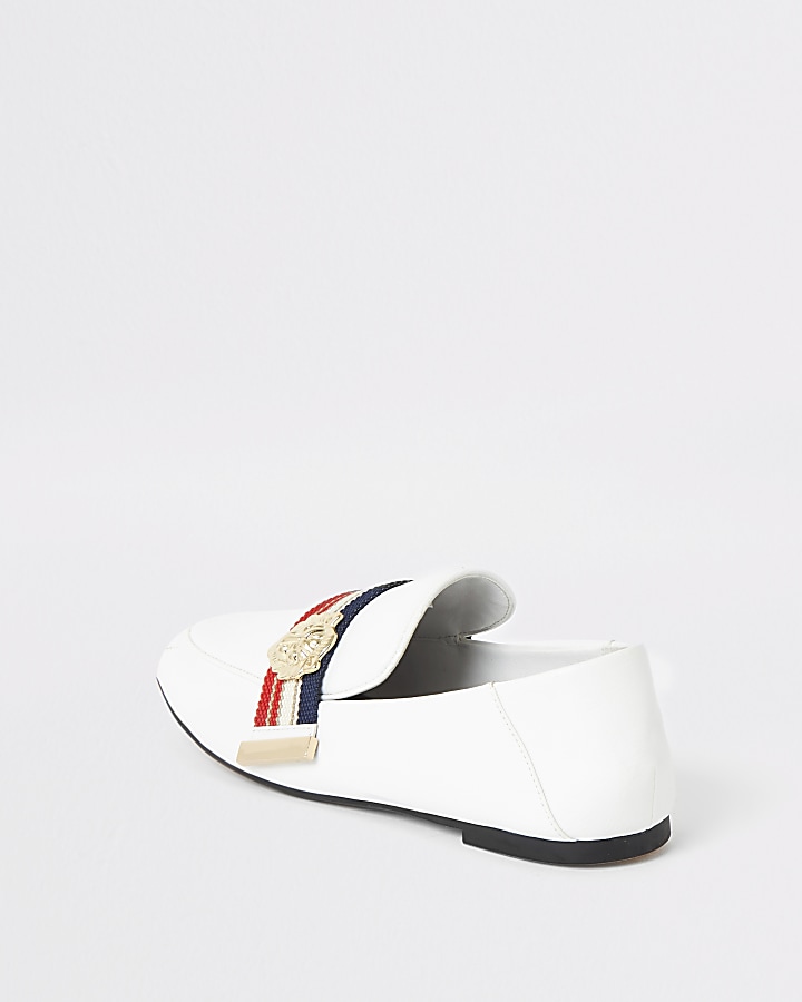 White tape loafers