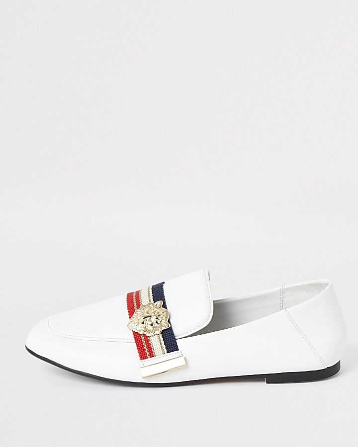White tape loafers