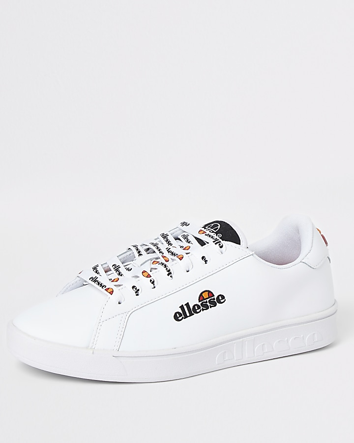 Ellesse white Campo embroidered trainers