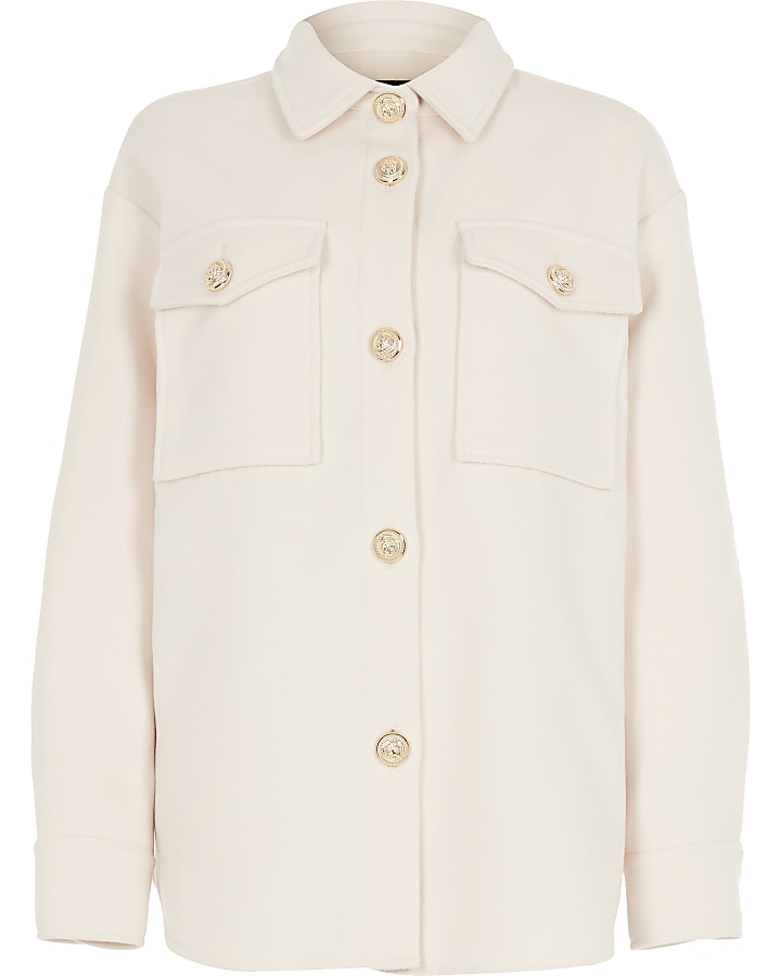 Cream button front jacket