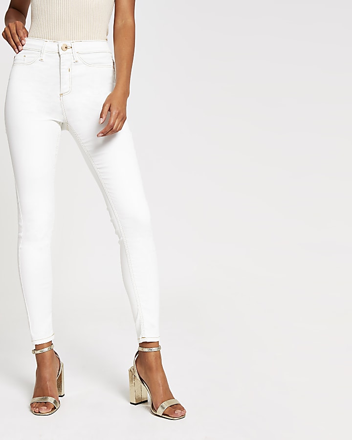 Off white Molly coated mid rise jeggings