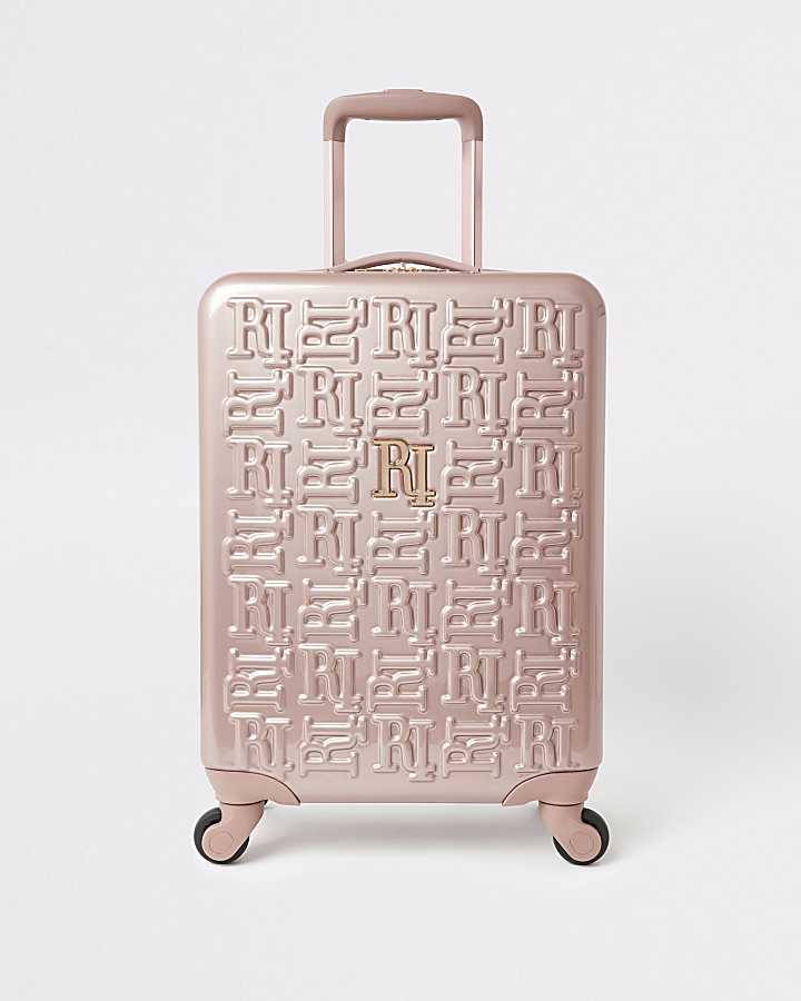 Rose gold RI monogram suitcase
