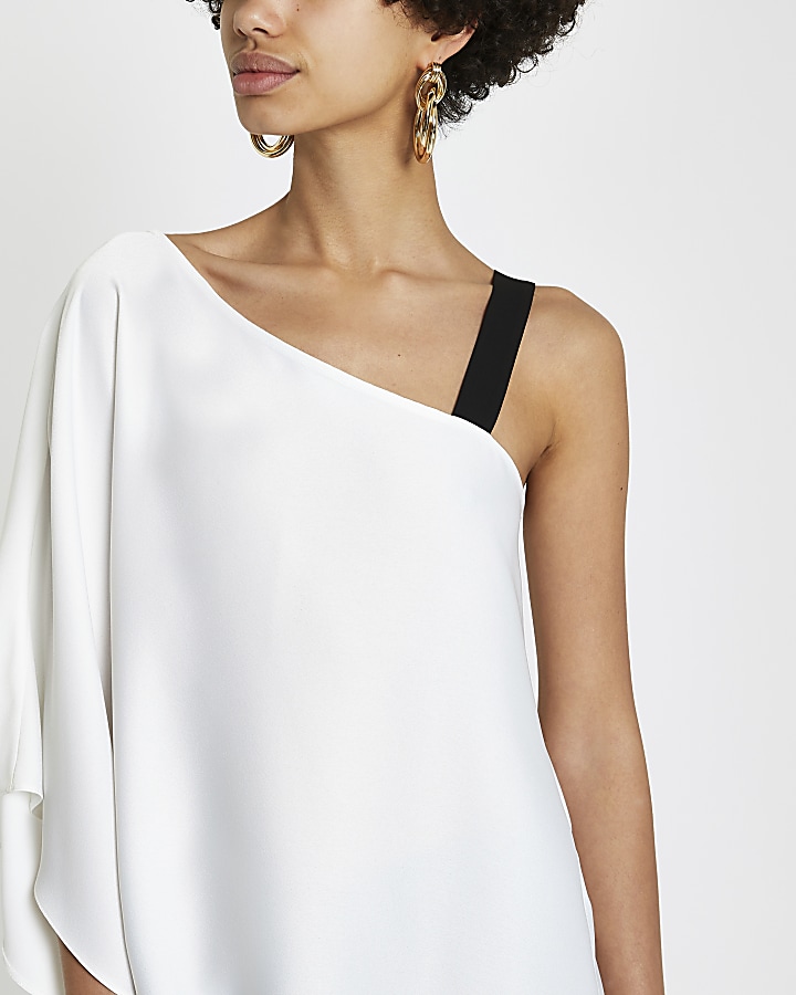 White one shoulder top