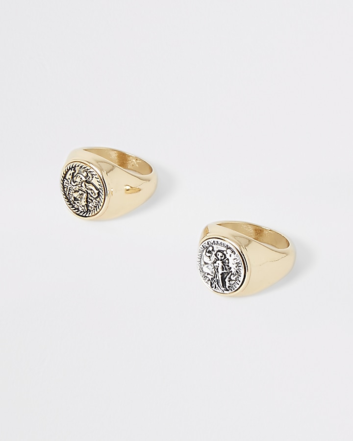 Gold colour coin ring multipack