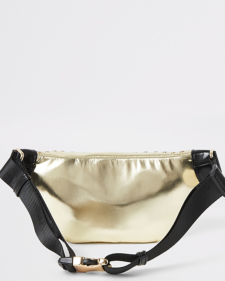 Gold studded belted bum bag