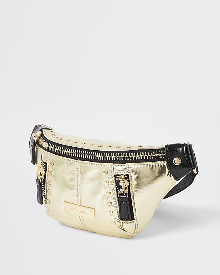 Gold studded belted bum bag