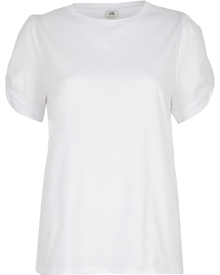 White knot sleeve T-shirt