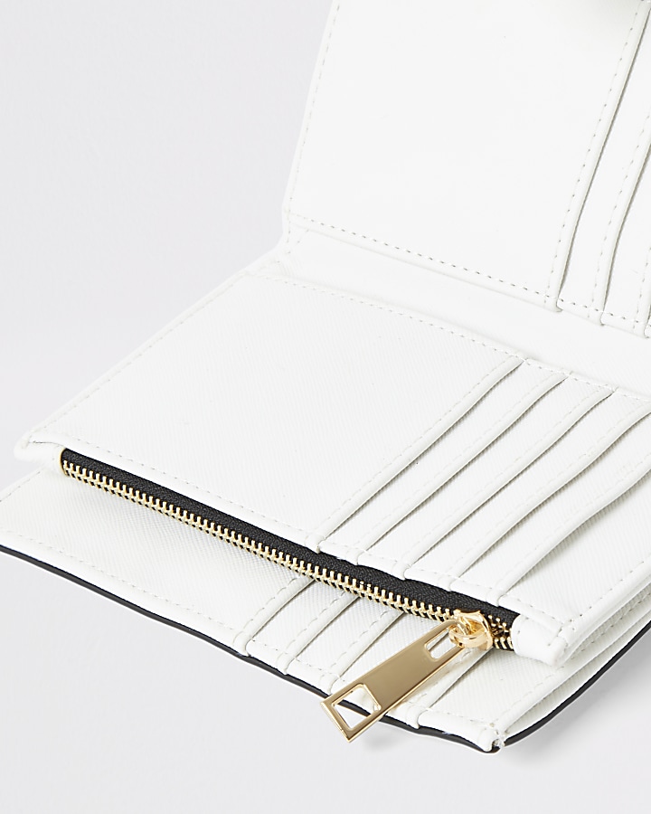 White gold detail mini fold out purse