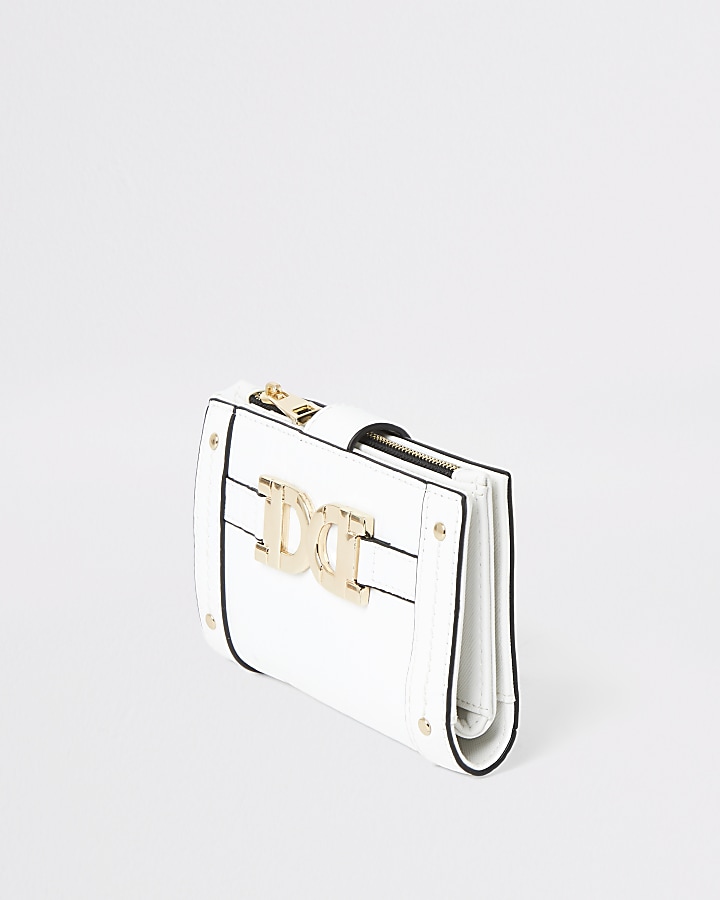 White gold detail mini fold out purse