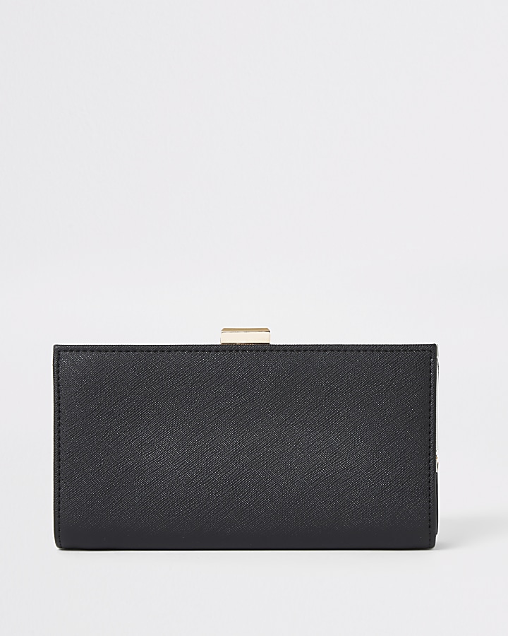 Black swirl cutabout cliptop purse