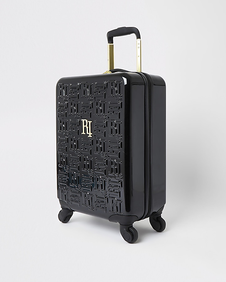 Black RI monogram small suitcase