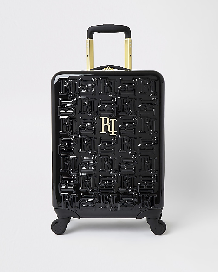 Black RI monogram small suitcase