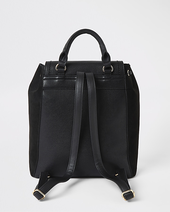 Black fold over backpack