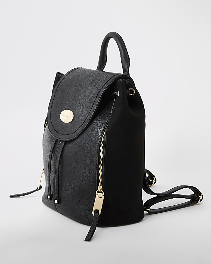 Black fold over backpack