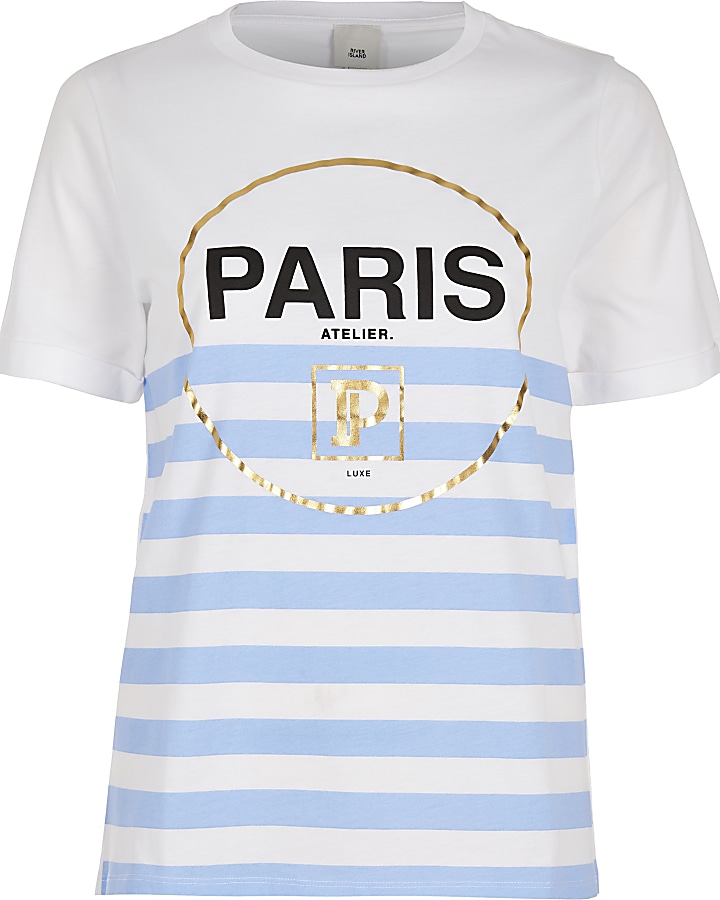 Blue stripe 'Paris' T-shirt