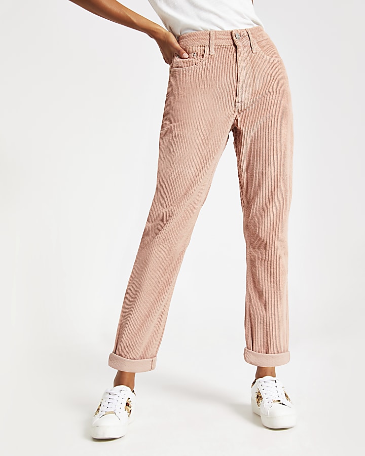 Light pink cord Mom jeans