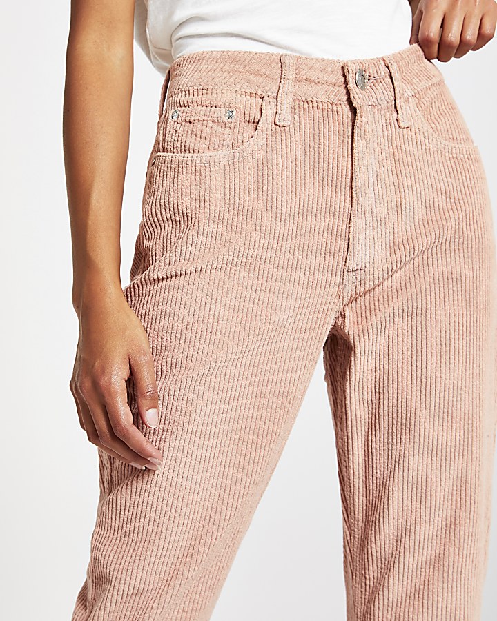 Light pink cord Mom jeans