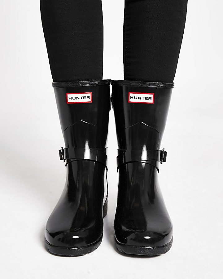 Hunter Original black short wellington boots