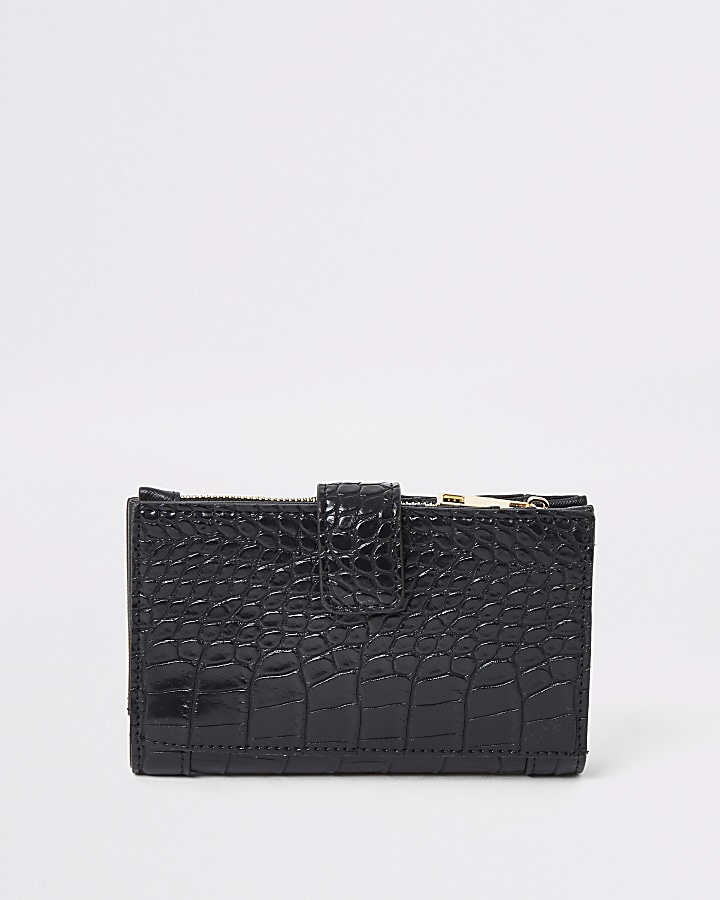 Black gold detail mini fold out purse