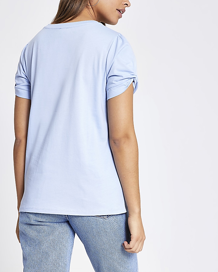 Blue knot sleeve T-shirt