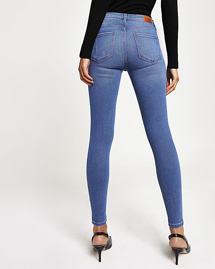 Bright blue Amelie super skinny jeans