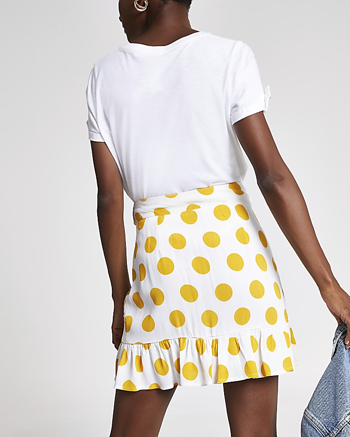 White spot print mini skirt
